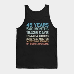 Vintage 1974 45th Birthday 45 Yrs Old 540 Months Gift Tank Top